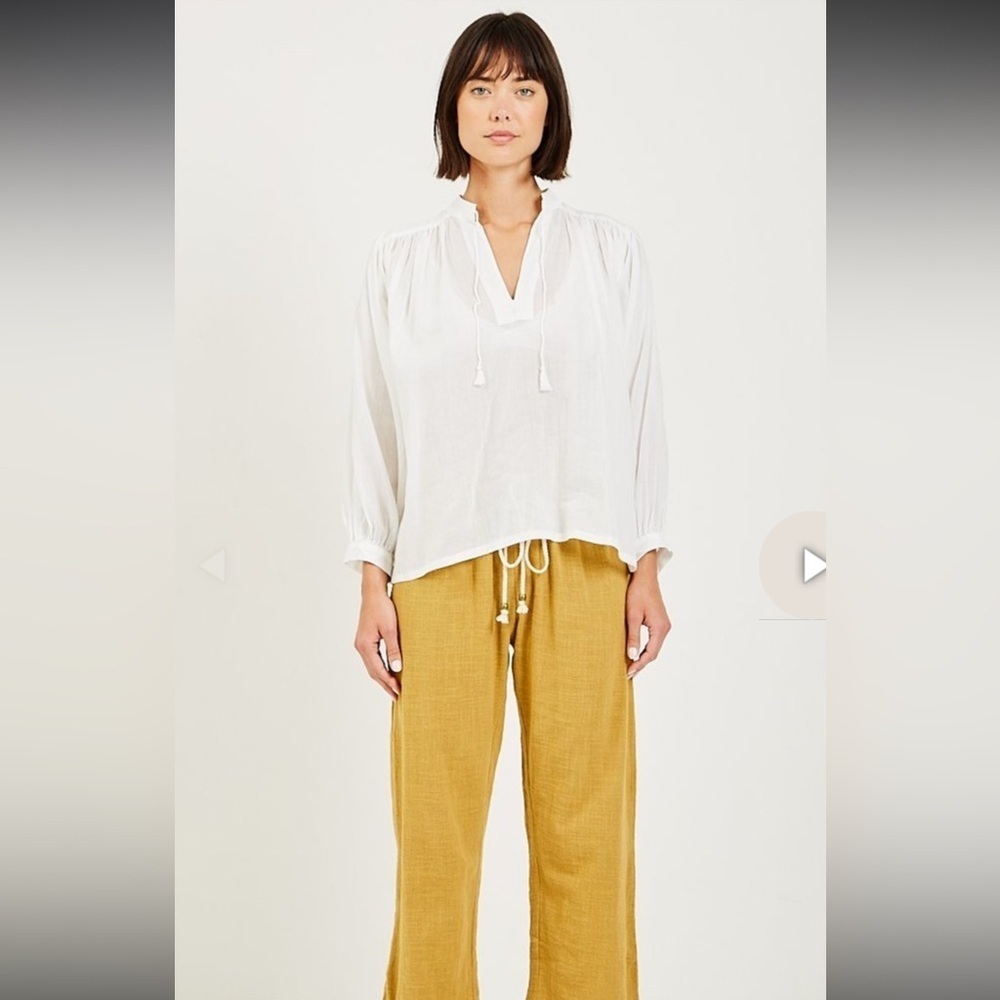 TROVATA COLETTE BOHEMIAN BLOUSE ANTIQUE WHITE Size S